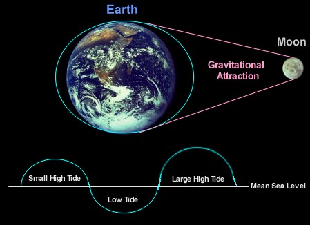 with the moon and the sun. We are taught in school that tides are caused