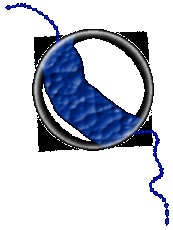 A magnified section of a strand of DNA.