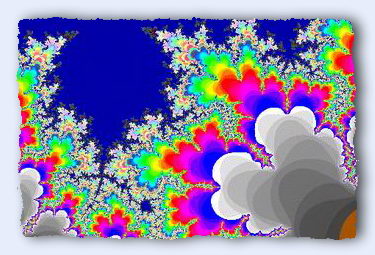This segment of the Mandelbrot Set looks like a coastline bordered by coral reefs. The closer you zoom in on the reef, the more it looks like a real coral reef. Go ahead, click it and see what I mean.