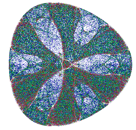 Fractals create beautiful, unexpected patterns from complex numbers. Click on this image to play with fractals with the program included on this disk.
